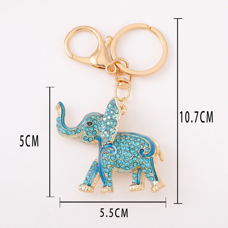 Wholesale Alloy Oil Dripping Diamond Elephant Keychain